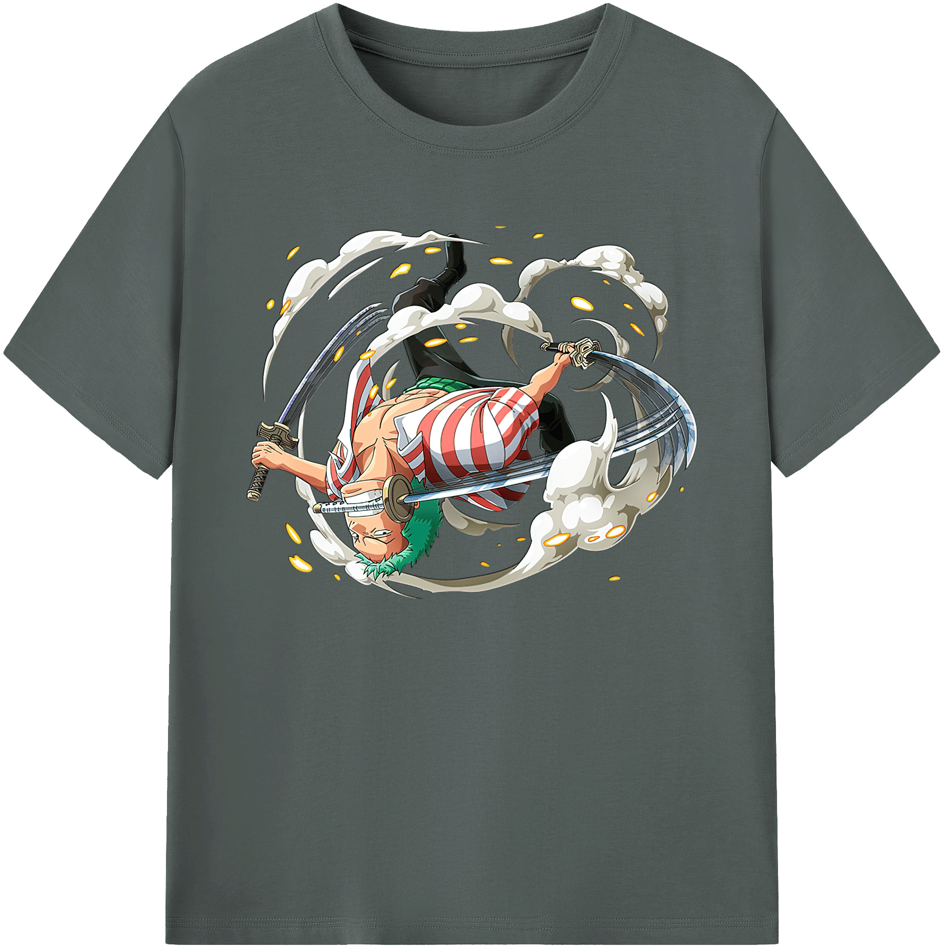 ワンピース ロロノア・ゾロ ONE PIECE Roronoa Zoro 綿100％ メンズ半袖Tシャツ｜肌触りやわらか＆通気性